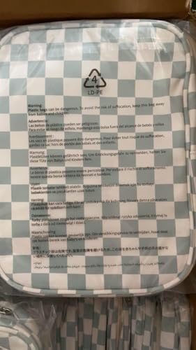 Narwey Checkered Hanging Travel Toiletry Bag for Women Wash Bag Cosmetics Makeup Bag Organizer for Travel Size Accessories(Checkerboard Mint Green (Medium)) - Image 9