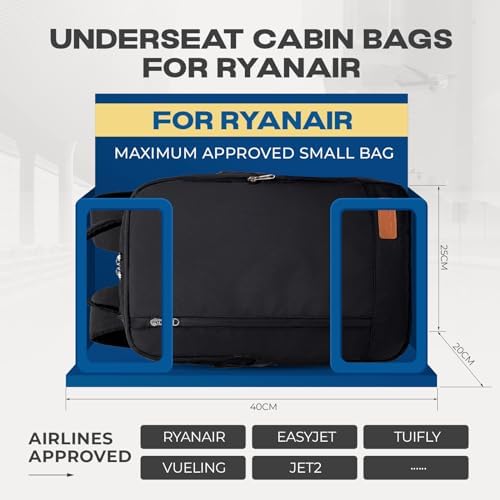 for Ryanair Cabin Bags 40x20x25 Underseat Carry On Bag,Small Travel Backpack Cabin Size for Men Women,Hand Luggage for Overnight, Weekend,Under Seat Casual Daypack for Airlines - Image 2