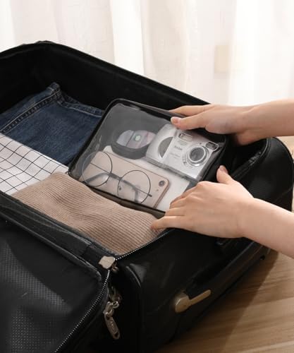 Toiletry Bag Women & Men | Clear Toiletry Bag |Toiletry Bag Set with 8 Bottles(max.3.4oz/100ml) 1 Flight Security Liquid Bag| Approved by EU & UK Luggage Rules - Image 9