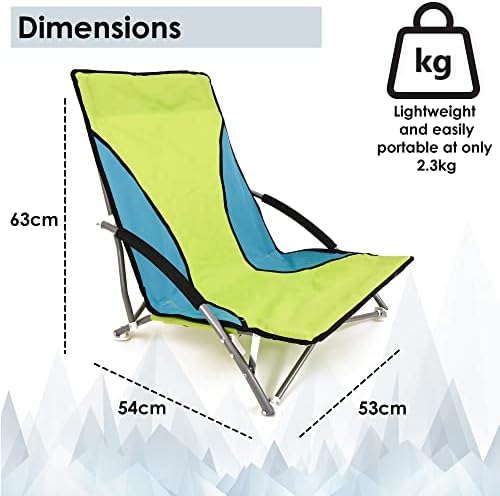 Nalu Folding Low Camping Chair Lightweight Foldable Portable Garden Beach Seat - Green - Image 3