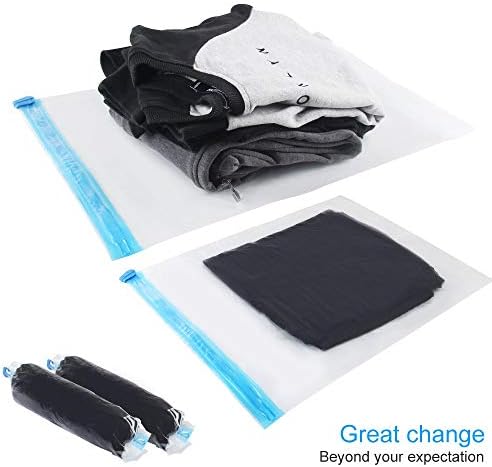 10Pack Travel Space Saver Bags (4 x S, 3 x L, 3 xL), Reusable KFYM Vacuum Travel Storage Bag, Saves 75% of Storage Space, Roll-Up Compression, No Need For Vacuum Machine Or Pump - Image 2