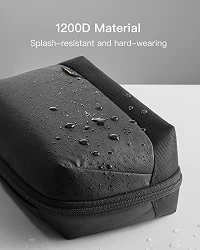 Inateck 180° Open Cable Organiser Bag Electronics Accessories Travel Bag Gadgets Organizer Splashproof, Storage Tech Pouch with Handle, Black, Large - Image 6