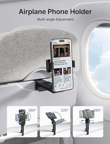 JSAUX Airplane Travel Essentials - 360° Plane Phone Holder, Hands-free Holder for Flying - Image 2