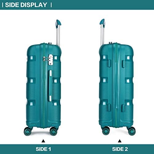 Kono Large Suitcase Hard Shell Travel Trolley 4 Spinner Wheels Lightweight Polypropylene Check in Luggage with TSA Lock (Turquoise,76cm/100L) - Image 6
