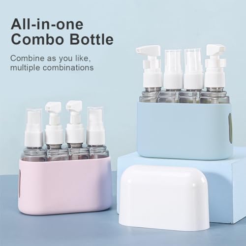 Flintronic 4-1 Transparent Travel Bottles, 50ml Refillable Travel Bottles, Travel Bottles Set For Toiletries Shampoo Cosmetic Liquid, Spray Bottles*2, Pump Bottles*2, Labels*1, Box*1 - Image 9