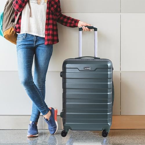 CMY Suitcase Medium Size Hard Shell Lightweight 4 Dual Spinner Wheels Trolley Luggage Suitcase Medium 24" Hold Check in Luggage TSA Combination Lock (Dark Green) - Image 6