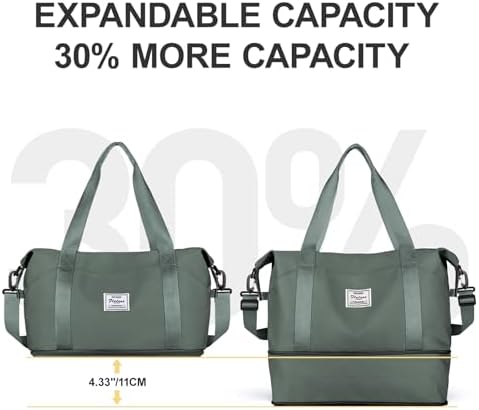 SZLX for Ryanair Airlines Cabin Bag 40x20x25 Underseat Foldable Travel Duffel Bag Holdall Tote Carry on Hand Luggage Overnight for Women and Men 20L(Olive Green) - Image 9