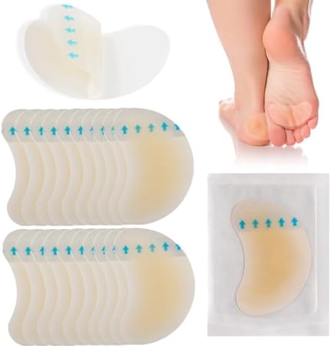 20 Pack Invisible Blister Plasters - Hydrocolloid Blister Cushion Gel, Waterproof for Heel & Skin, Faster Healing Wound