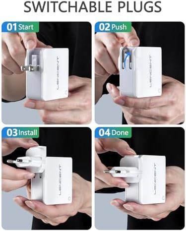 Lencent USB Charger Plug, 4-Port USB Universal Travel Adaptor Plug, 22W/5V 4.4A Wall Charger Worldwide Travel Charger Adapter for iPhone, iPad, Android, Tablets and More - Image 5