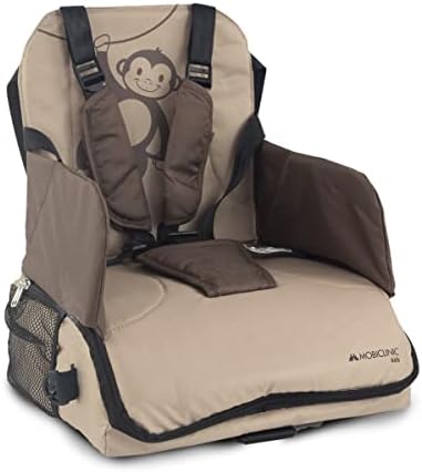 Mobiclinic® Kids, Travel Booster Seat, Monkey, Portable High Chair, Travel High Chair, 6 to 36 Months, Up to 15 kg(33 lb), Foldable, with Storage, Baby High Chair, Baby Seat, Colour Beige - Image 2