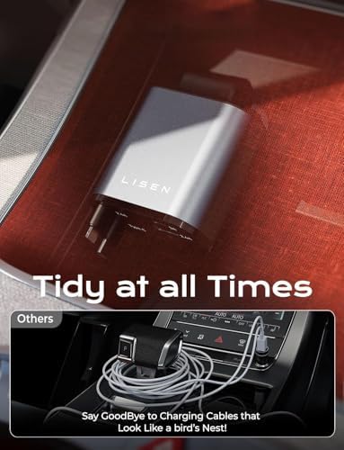 LISEN Retractable Car Charger Adapter 69W Cigarette Lighter USB Car Charger USB C Car Phone Charger Travel Holiday Essentials Car Accessories Gifts for Women Men 12V USB Socket for iPhone 16 15 14 13 - Image 9