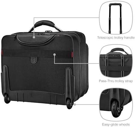 Wenger Synergy Wheeled Laptop case, for Men and Women, Business Trolley case, 15.6-inch Notebook, 24 L, Organizer, Office or Travel, Black, 612476 - Image 3