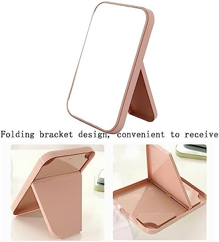 Camping Mirror, Makeup Mirror, Foldable Desktop Vanity Mirror, Travel Portable Makeup Mirror, Vanity Mirror, Makeup Accessories, Portable Rectangular Makeup Mirror(Nordic powder), Pink - Image 4