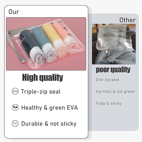 Clear Travel Toiletry Bag - Airport Security Liquids Bags, Airport Liquid Bag 20 x 20cm TSA Approved, Travel Accessories/Holiday Essentials Makeup Bags/HangLuggage for Men Women - Image 5