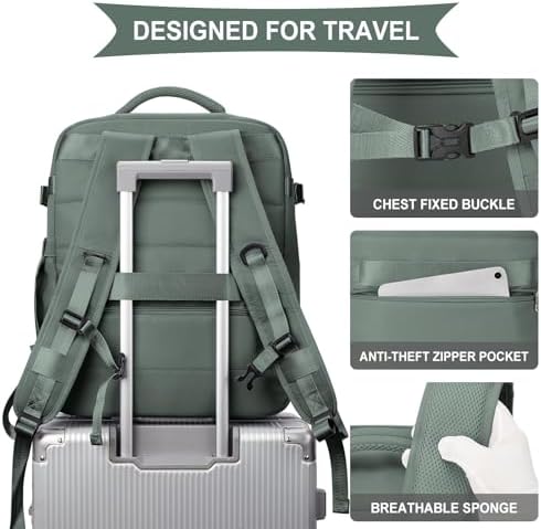 SZLX Cabin Bags for Ryanair 40x20x25 Underseat Travel Bag Carry Ons Ruscksack for Plane Hand Luggage Easyjet Cabin Bag 45x36x20 Travel Backpack Cabin Size Women Men Casual Daypack Fit 14 Inch Laptop - Image 7
