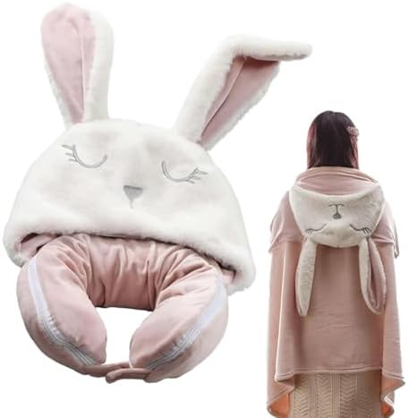 Travel Neck Pillow Blanket Set – 2 In 1 Travel Head Pillow And Blanket | Comfortable Travel Pillow With Hood For Airplane, Long Flights, Road Trips | Soft Flannel Blanket And Pillow Combo - Image 9