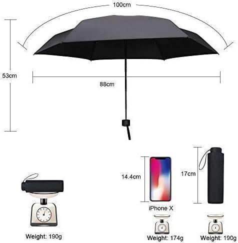 Vicloon Mini Travel Umbrella, Pocket Umbrella, Portable Compact Folding Umbrella, Small Light-Weight Waterproof Umbrella, Rain and Sun Umbrella (Black) - Image 4