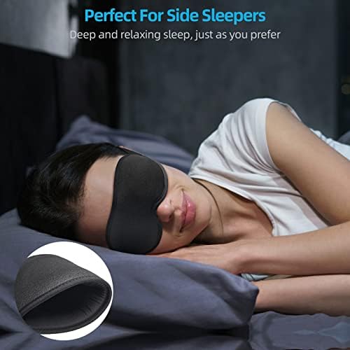 2025 Innovative Sleep Mask for Men and Women, Trilancer 3D 100% Light Blocking Design, Comfortable Eye mask, Blackout Blindfold for Sleeping, Nap, Meditation, Travel, with Earplugs (Black) - Image 2