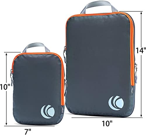 Cipway Compression Packing Cubes Set, Ultralight Expandable Travel Organizers for Carry on Luggage (Grey 3pcs) - Image 3