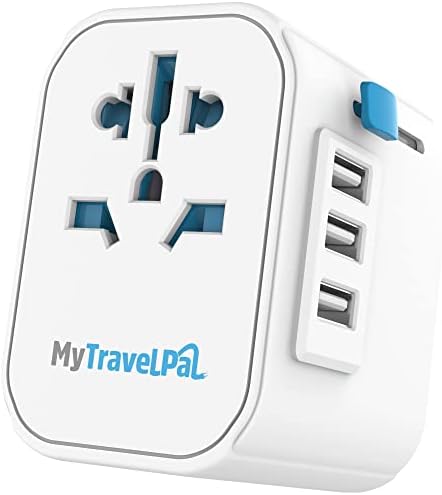 Worldwide Travel Adapter with USB | The Safest All In One Travel Adaptor | MyTravelPal® Pro Grounded Universal Travel Adapter Worldwide | Earthed International World Charger Multi Travel Plug Adapter