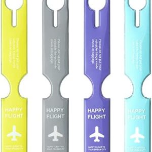 Travel in Style with 4 Luggage Labels - Name, Address, & Phone Number - Perfect Baggage or Handbag Identifier - Anti-Lost Travel Accessories