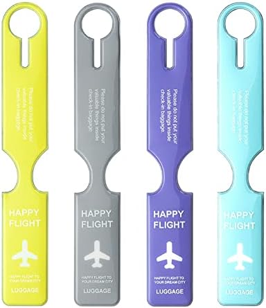 Travel in Style with 4 Luggage Labels - Name, Address, & Phone Number - Perfect Baggage or Handbag Identifier - Anti-Lost Travel Accessories
