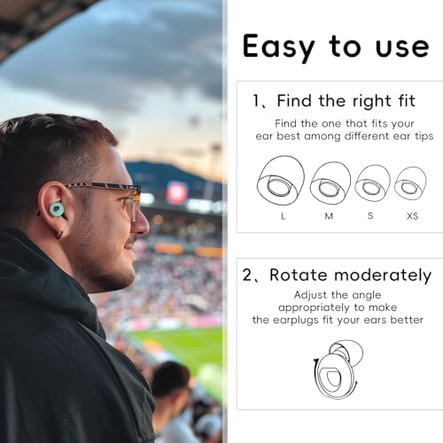 Ear Plugs for Noise Reduction–2 Pairs Super Soft, Reusable Hearing Protection in Flexible Silicone for Sleep, Noise Sensitivity & Flights-8 Ear Tips in XS/S/M/L–27dB Noise Cancelling–Light Blue - Image 4