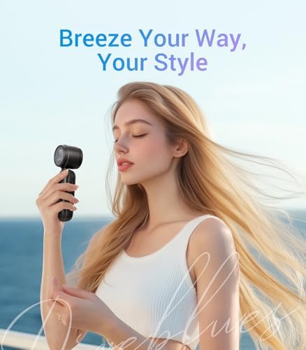 iTurbo High-Speed Portable Handheld Turbo Fan, LED Display, 2000mAh Rechargeable Battery, 5 Wind Speeds, Up to 6H Runtime, Mini Fan for Travel, Commute, Outdoor, Gifts for Women Men - Image 7