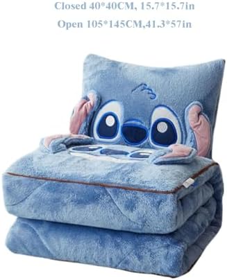 2 in 1 Pillow stitch Blanket-Gift for Family, Fleece Flannel stitch Blankets for Adults Children Soft and Warm Sleeping Blanket (B) - Image 7