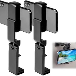 Airplane in Flight Phone Holder, 360° Rotatable Universal Desk Stand Compatible with iPhone/Galaxy Android Phones, Portable Adjustable Mount Travel Essential for Plane,Train,Work (B-Black 2pcs)