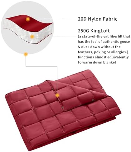 KingCamp Camping Blanket Lightweight Outdoor, Travel Blanket Multifunctional Warm, Sleeping Blankets Ultralight with Snap Button, Sleeping Quilt for Picnics Beach Camping Hiking Car Indoor - Image 6