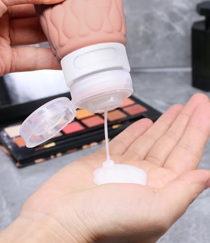 100 ml Silicone Travel Bottles for Toiletries with Labels/Clear Bag, Holiday Travel Essentials Leakproof Refillable Squeeze Travel Size Containers Set for Shampoo and Conditioner - Image 4