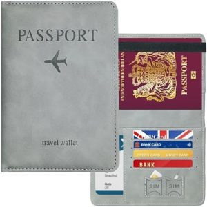 Travel Essential Passport Holder Wallet - Passport Cover Gifts for Birthday, Holiday, Christmas, Valentines Day, Practical Passport Case Present Ideas for Men, Dad, Husband, Hubby, Boyfriend, Family