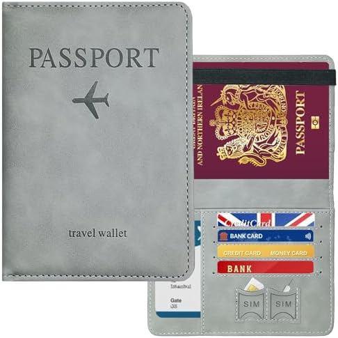 Travel Essential Passport Holder Wallet - Passport Cover Gifts for Birthday, Holiday, Christmas, Valentines Day, Practical Passport Case Present Ideas for Men, Dad, Husband, Hubby, Boyfriend, Family
