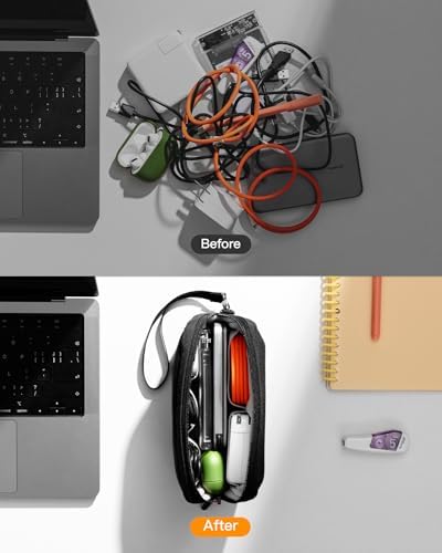Inateck Electronics Organizer, Water-Resistant Travel Organizer, Multi-Purpose Accessory Bag, Compatible with Mouse, Cables, Mobile Power, USB Flash Drive, Black - Image 3