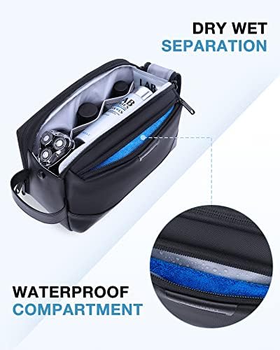 BAGSMART Toiletry Bag for Men, Travel Toiletry Organizer, Dopp Kit Water-Resistant Shaving Bag for Toiletries Accessories, Black - Image 3