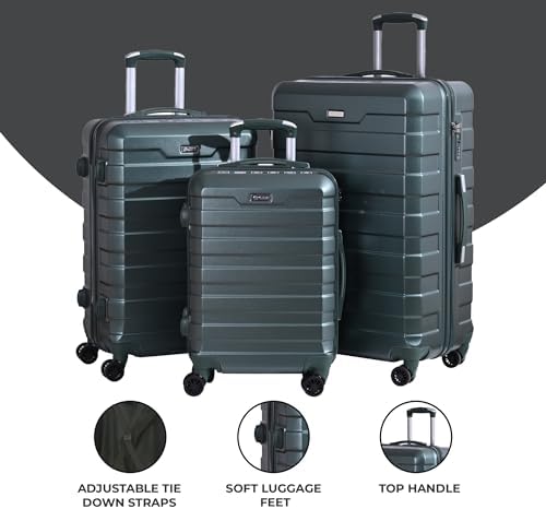 CMY Suitcase Medium Size Hard Shell Lightweight 4 Dual Spinner Wheels Trolley Luggage Suitcase Medium 24" Hold Check in Luggage TSA Combination Lock (Dark Green) - Image 7