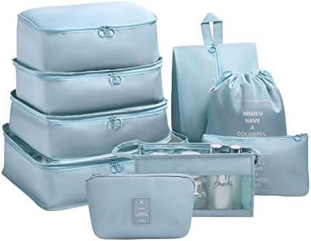 OSDUE Travel Packing Cubes, 9pcs Suitcase Organizer Set, Luggage Organiser Waterproof Suitcase Essential Bag, Packing Cubes for Suitcase Travel Accessories - Image 9