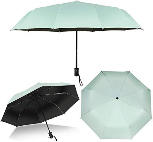 Shinok Travel Umbrella Rain Compact Folding UV Umbrella for Sun Protection Auto Open Close Women Umbrellas Green - Image 2