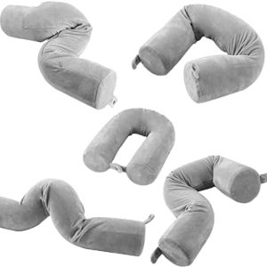 Travel Pillow-Memory Foam Neck Pillow Support Pillow,Super Soft and Comfortable, for Airplane, Train or Car,Camping,Sleeping,Twist Roll Pillow Support to The Head,Waist and Leg