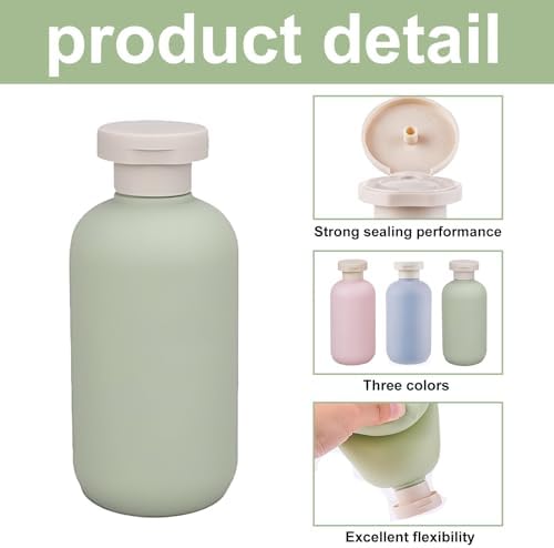 3 Pcs 200ml Plastic Bottles, Travel Bottles, Travel Bottles For Toiletries, With Bag, Refillable Travel Container, With Flip Cover, Suitable For Hair Conditioner, Lotion - Image 3