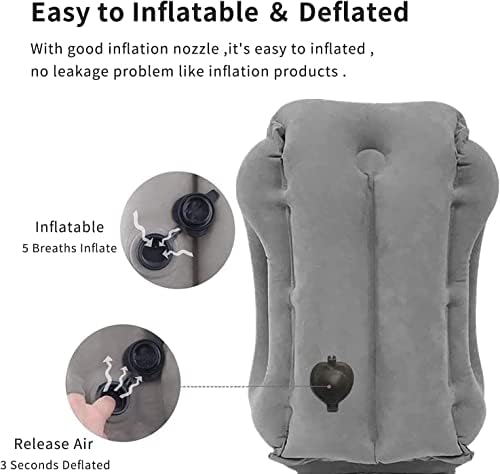 2 Pack Inflatable Travel Pillow for Airplane, Neck Air Pillow for Sleeping to Avoid Neck and Shoulder Pain, Comfortably Support Head, Used for Airplane, Car, Bus and Office… - Image 4