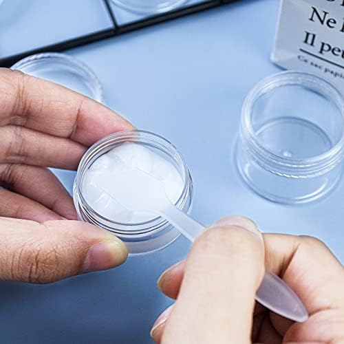 6Pcs Travel Bottles Pots Sample Pots Mini Travel Pots for Toiletries 10ml 20ml Small Clear Travel Containers Jars Leakproof Round Empty Plastic Cosmetic Jars with Lids Spatulas for Cream Makeup - Image 4