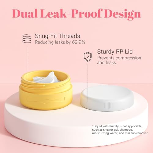 Travel Containers for Toiletries, Silicone Pots With Clear Bag, 40ml TSA Approved Leak-Proof Essentials for Cosmetic Face Body Hand Cream (4 Pack) - Image 2