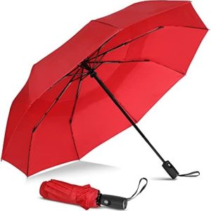 NINEMAX Compact Umbrella Windproof Strong,Travel Small Folding Umbrella Automatic Double Canopy for Women Men