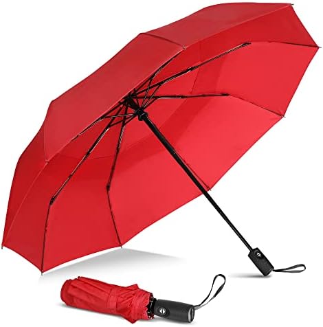 NINEMAX Compact Umbrella Windproof Strong,Travel Small Folding Umbrella Automatic Double Canopy for Women Men