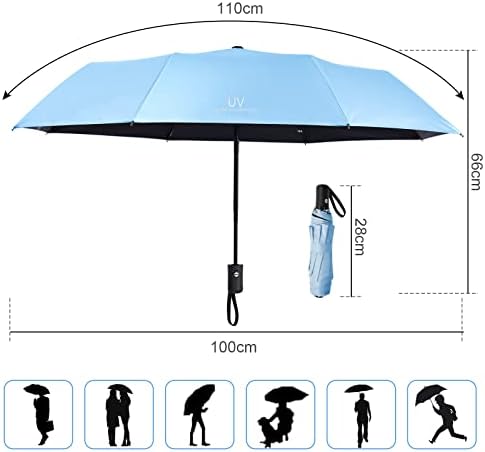 Vicloon Automatic Umbrella Windproof, Compact Travel Folding Umbrellas, UV Blocked Umbrella, Portable Umbrellas Compact Foldable Lightweight Design and High Wind Resistance - Image 2