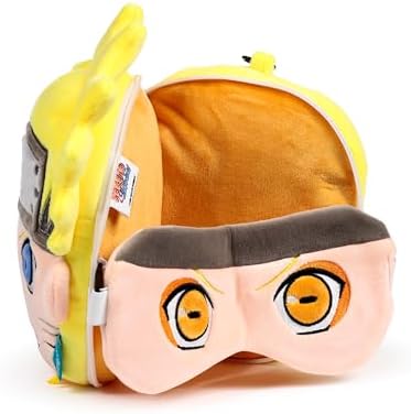 Relaxeazzz Naruto Plush Travel Pillow & Eye Mask - Sleep Eye Mask Masks - Kids Travel Accessories for Sleeping Airplane - Flight Plane Neck Pillow Pillows - Image 3