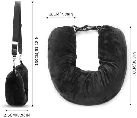Stuffable Neck Pillow for Travel - Soft Plush Stuffable Travel Neck Pillow Travel Pillow Storage Bag with Adjustable Straps for Extra Luggage Travel Essentials - Image 2