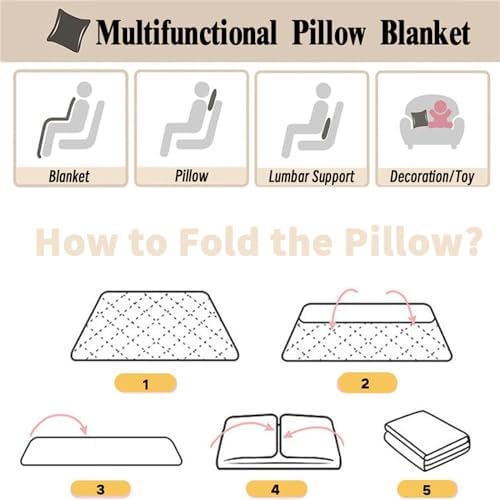 Pillow Blanket 2 in 1 Travel, Large Comfort Pillow Blanket Dual-Purpose Design Soft Warm Multi-Functional Cushion Travel for Sofa Bed Office Rest (40 * 40cm,Round-Pineapple) - Image 5